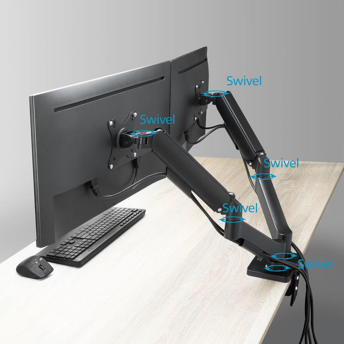 ACT Desk Mount for 2 Monitors AC8314, Adjustable, 17" - 34", 9 kg, gas spring