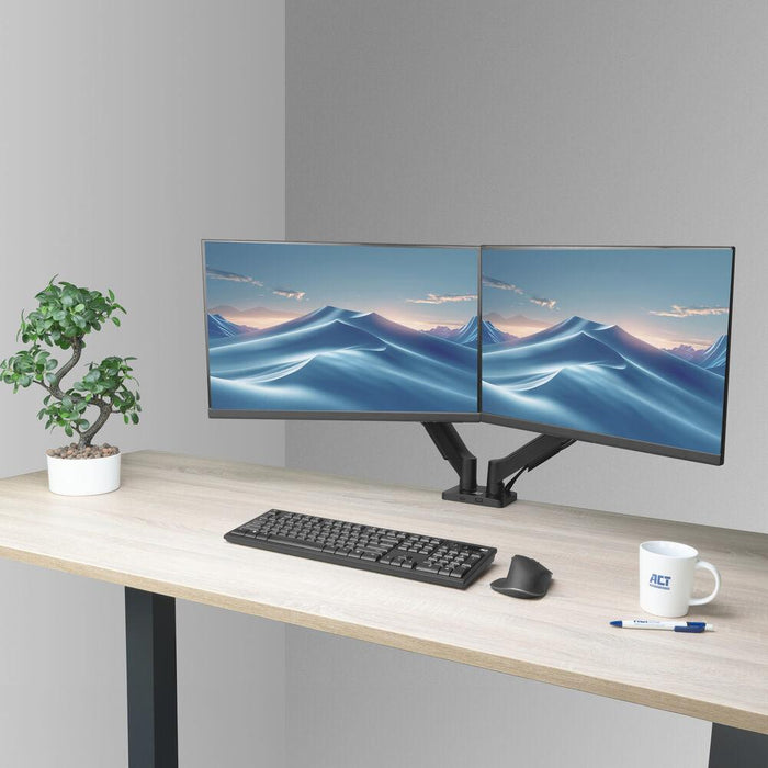 ACT Desk Mount for 2 Monitors AC8314, Adjustable, 17" - 34", 9 kg, gas spring