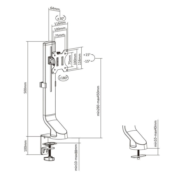 ACT Stand for 1 monitor up to 35" with height adjustment