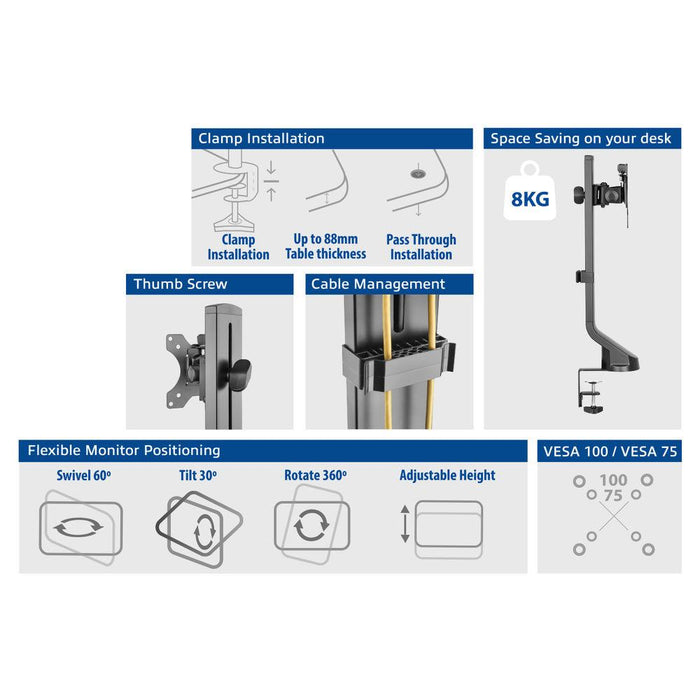 ACT Stand for 1 monitor up to 35" with height adjustment