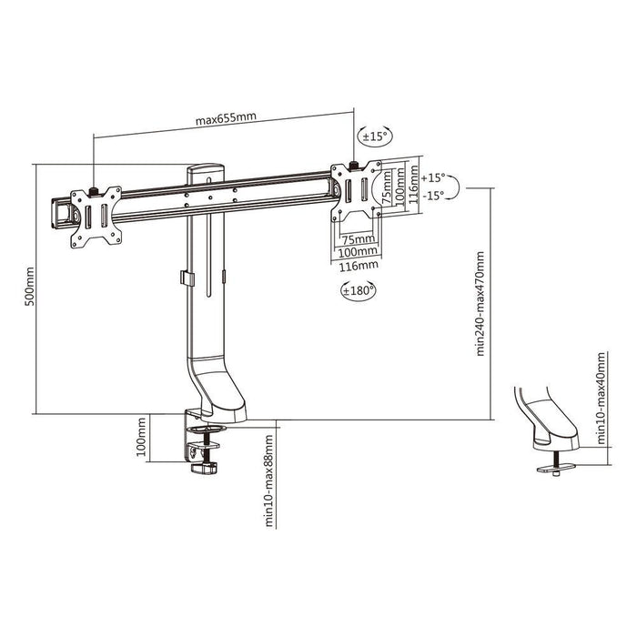 ACT Stand for 2 monitors 27" with height adjustment