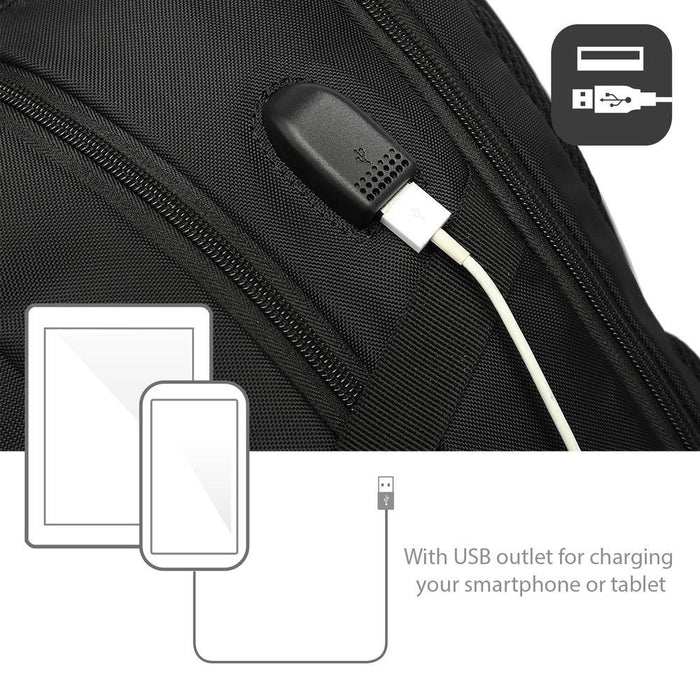 Laptop backpack ACT AC8530, up to 15.6", USB outlet, Black