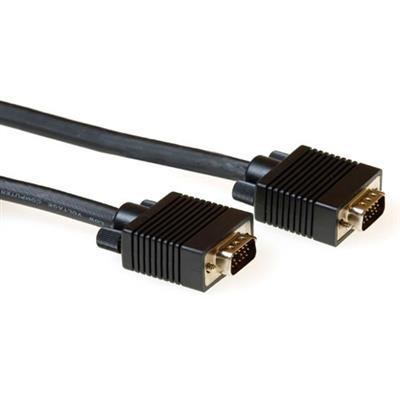 Cable ACT AK4273, VGA male - VGA male, 15 pin, 20 m, Black, Bulk