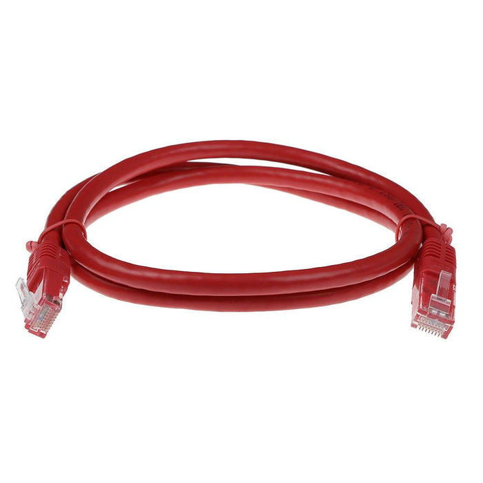 Network patch cable ACT U/UTP, CAT 6, RJ-45 - RJ-45, 3 m, Copper conductors, Red, Bulk packaging