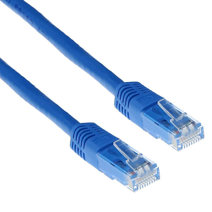 Network patch cable ACT U/UTP, CAT 6, RJ-45 - RJ-45, 5.0 m, Copper conductors, Blue, Bulk packaging