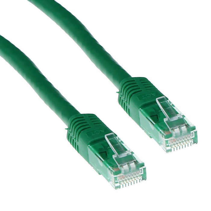 Network patch cable ACT U/UTP, CAT 6, RJ-45 - RJ-45, 1.0 m, Copper conductors, Green, Bulk packaging