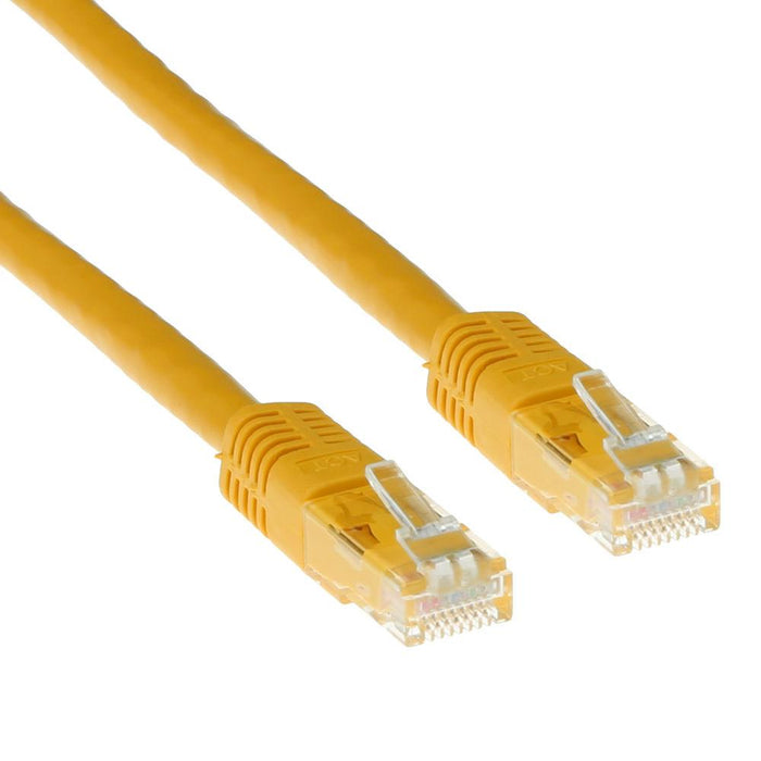 ACT Network patch cable cat.6, U/UTP 0.25 m, yellow, bulk