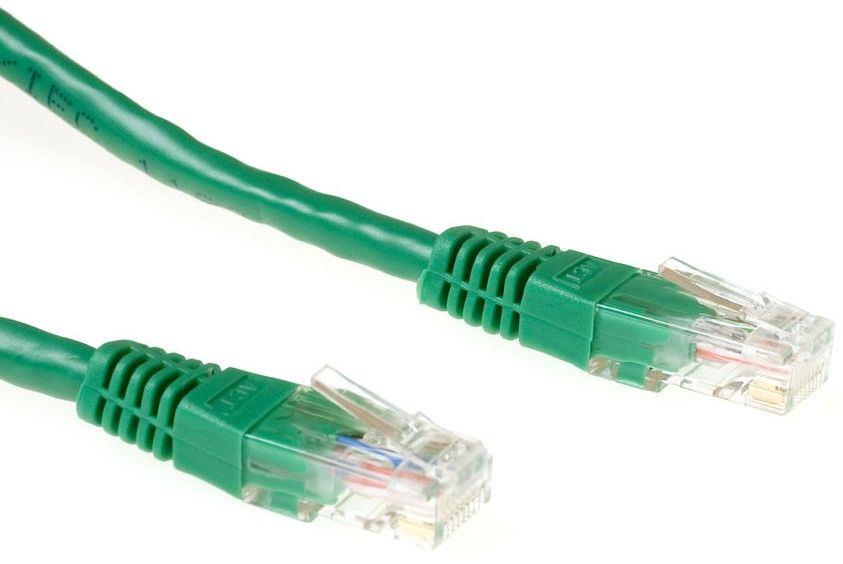 Network patch cable ACT U/UTP, CAT 6, RJ-45 - RJ-45, 1.0 m, Copper conductors, Green, Bulk packaging