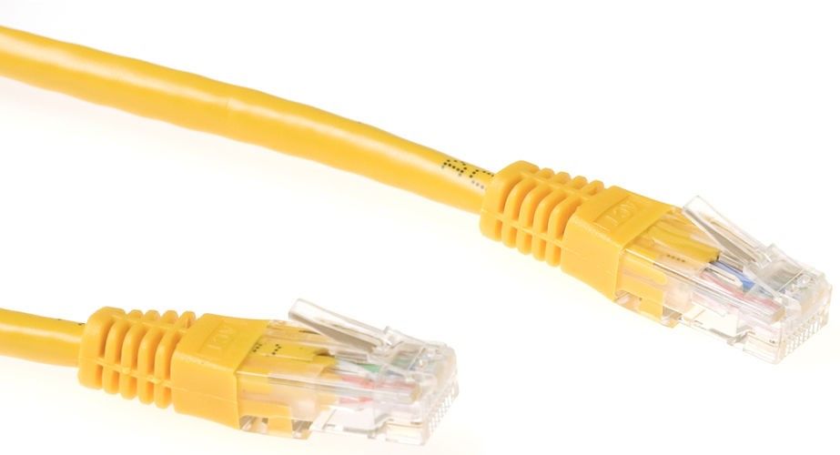 Network patch cable ACT U/UTP, CAT 6, RJ-45 - RJ-45, 3 m, Copper wires, Yellow, Bulk packaging
