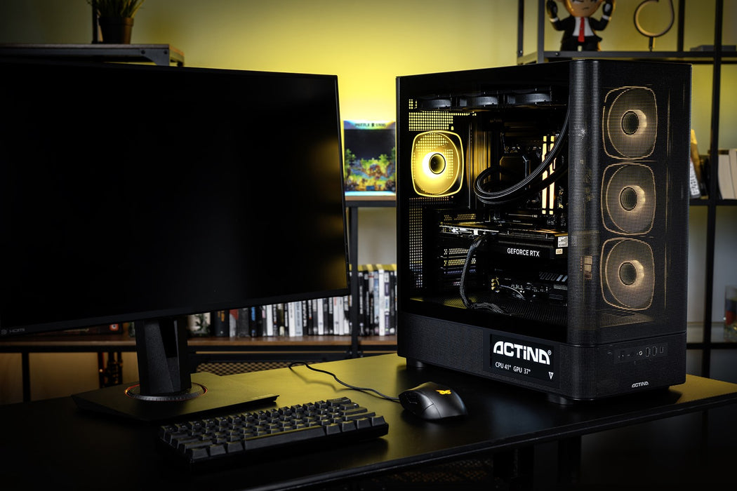 Actina 5901443440246 PC AMD Ryzen™ 9 9900X3D 32 GB DDR5-SDRAM 1 TB SSD NVIDIA GeForce RTX 5070 Ti Windows 11 Home Midi Tower Black