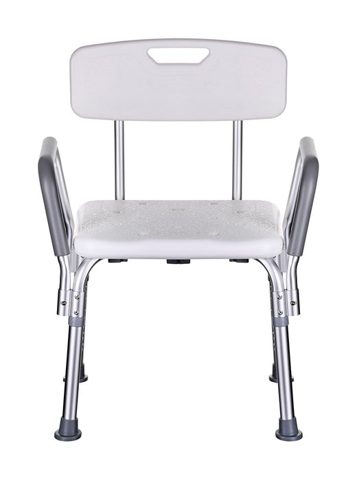 Shower chair with backrest and armrests