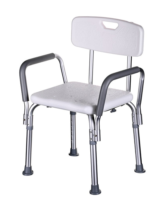 Shower chair with backrest and armrests