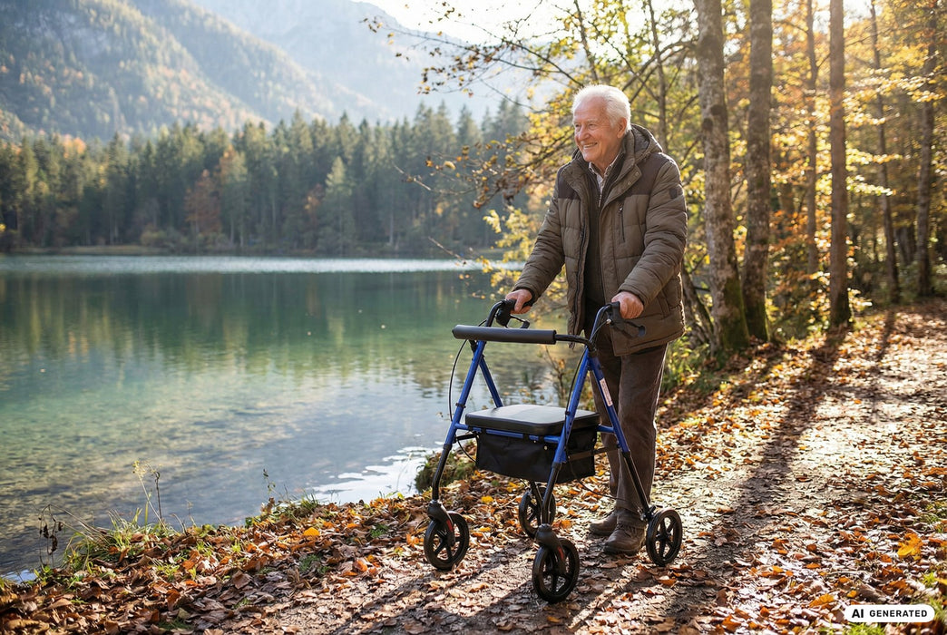 Lightweight aluminium four-wheel rehabilitation walker CH100AM