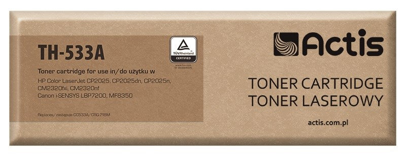 Actis TH-533A toner (replacement for HP 304A CC533A, Canon CRG-718M; Standard; 3000 pages; magenta)