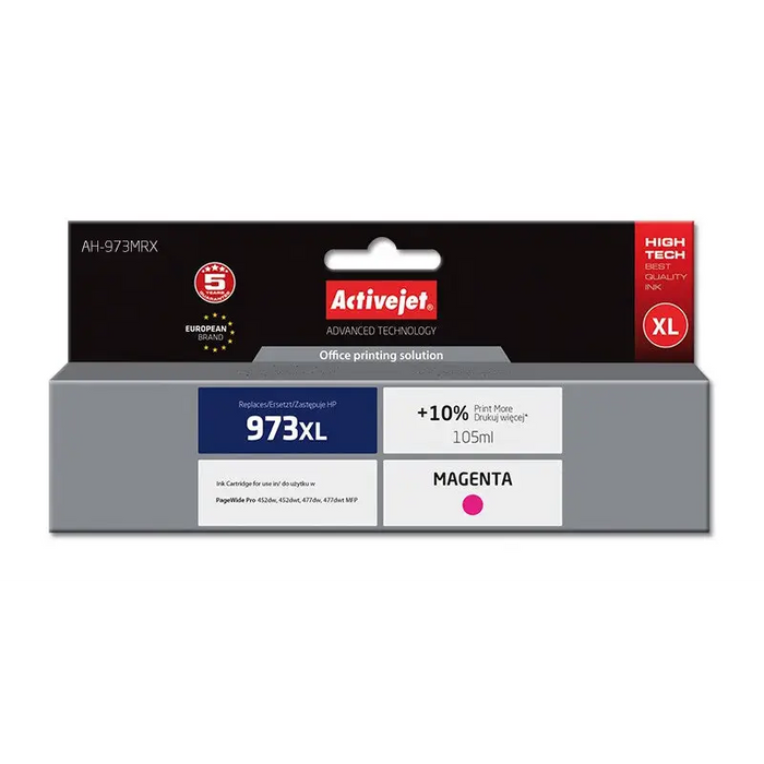 Activejet AH-973MRX ink (replacement for HP 973XL F6T82AE; Premium; 105 ml; magenta) - For HP printers (without