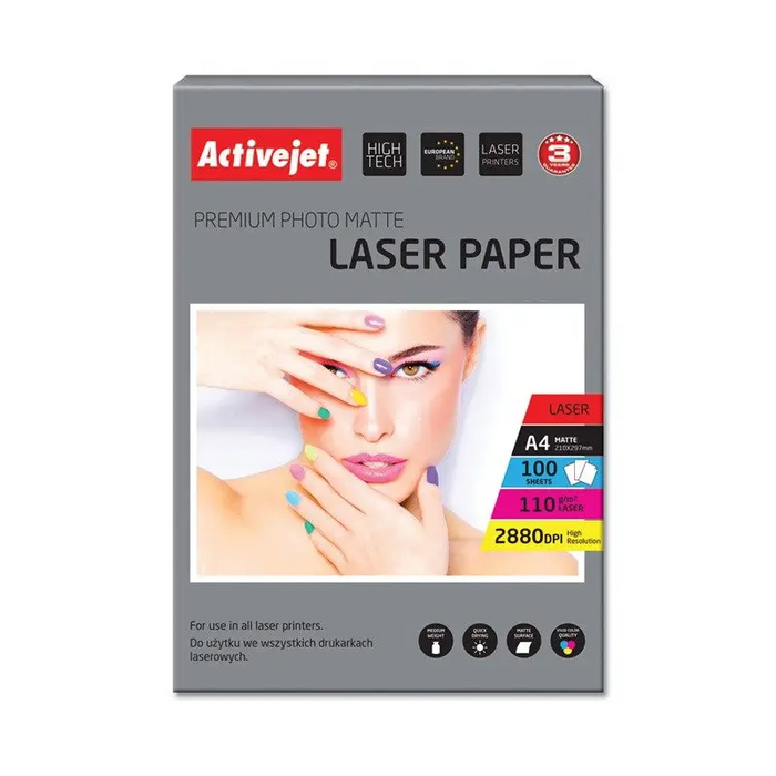 Activejet AP4-110M100L matte photo paper for laser printers; A4; 100 pcs - Photographic paperAPP-FOT<<<Paper