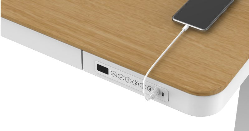 ACTIVEJET desk with electric height adjustment 140x70 ET119W-C white/oak
