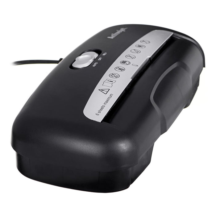 Activejet ASH-0601S shredder, P-2, 10 l, 6 mm strip, 6 sheets, black.