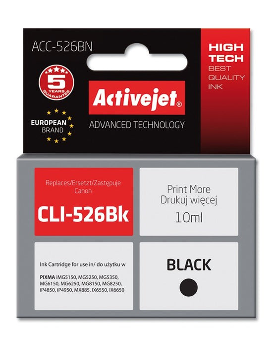 Activejet ACC-526BN Ink (replacement for Canon CLI-526Bk; Supreme; 10 ml; black)