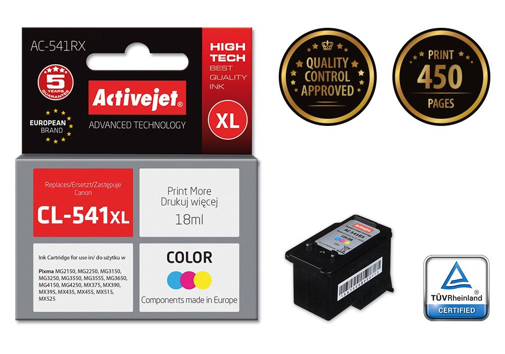 Activejet AC-541RX Ink (replacement for Canon CL-541XL; Premium; 18 ml; color)