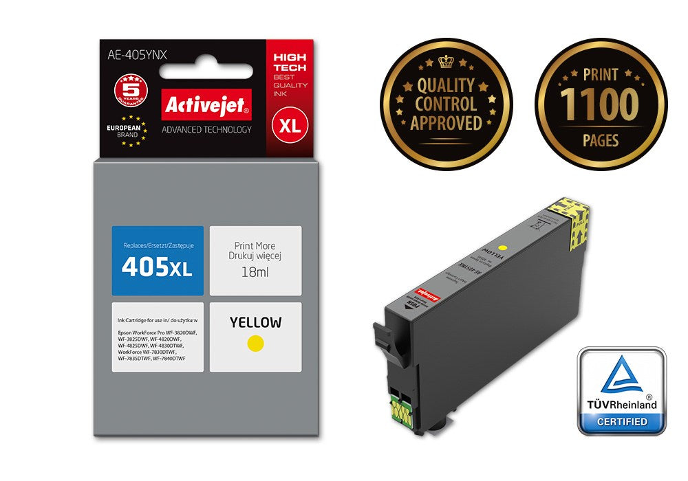 Activejet AE-405YNX ink (replacement for Epson 405XL C13T05H44010; Supreme; 18ml; yellow)