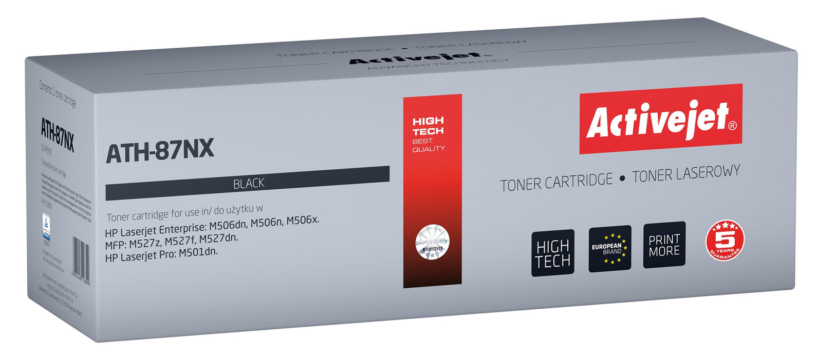 Activejet ATH-87NX toner (replacement for HP 87X CF287X; Supreme; 18000 pages; black)