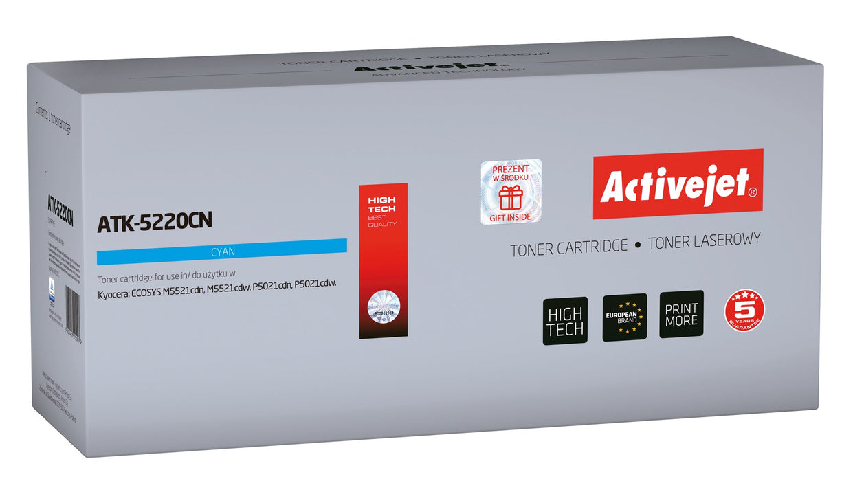 Activejet ATK-5220CN Toner (replacement for Kyocera TK-5220C; Supreme; 1200 pages; cyan)