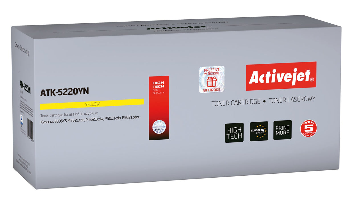 Activejet ATK-5220YN toner (replacement for Kyocera TK-5220M; Supreme; 1200 pages; yellow)