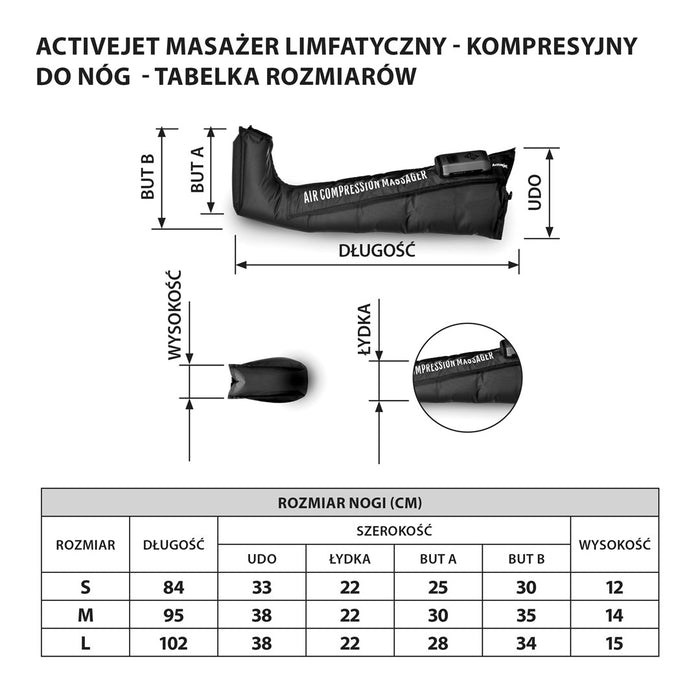 Activejet ACM-PLUS-A1 L lymphatic compression massager for legs