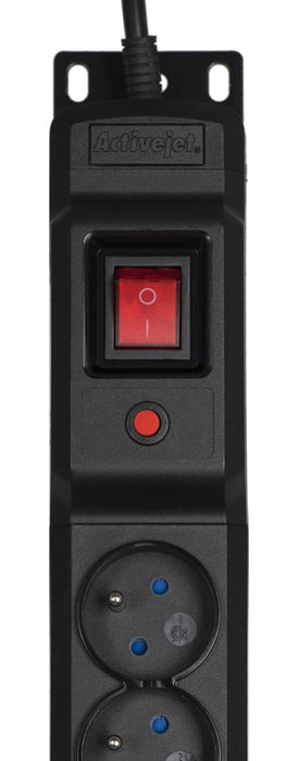 Activejet COMBO 12 socket power strip 3m black