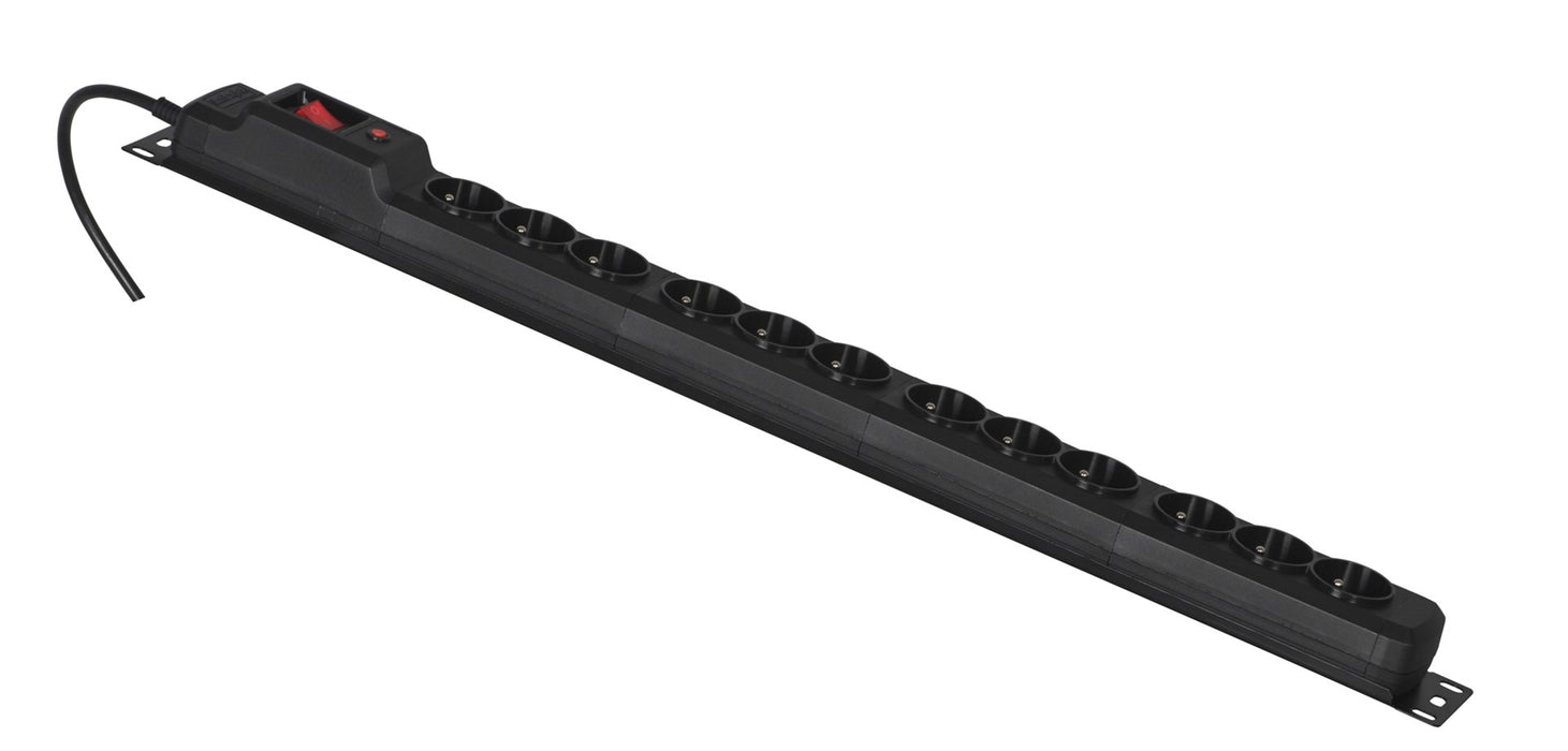 Activejet COMBO 12 socket power strip 3m black