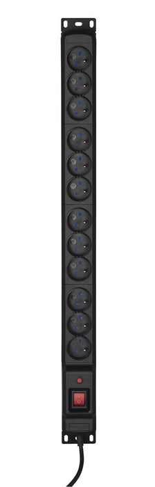 Activejet COMBO 12 socket power strip 5m black