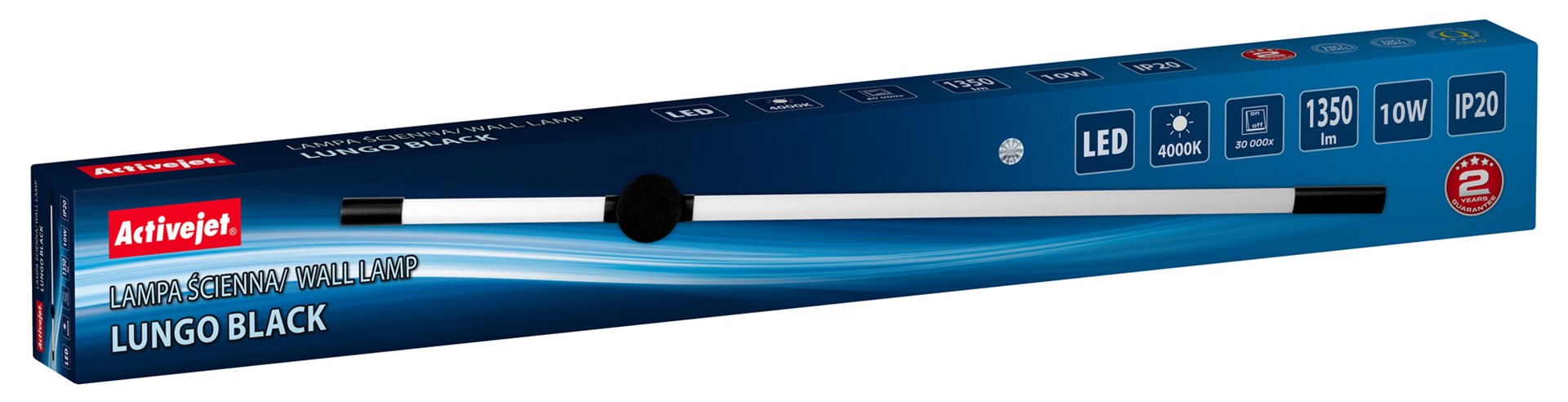 Activejet LED wall lamp AJE-LUNGO Black