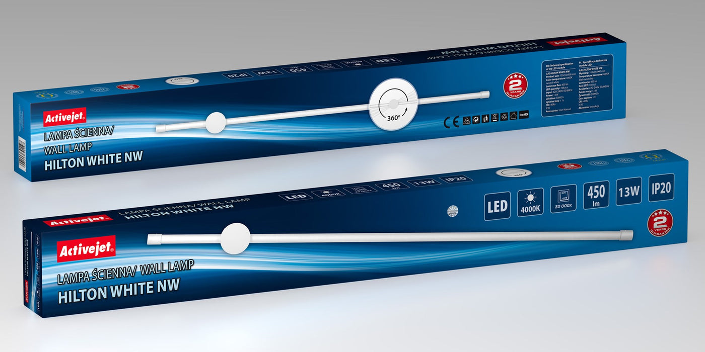 Activejet LED wall lamp AJE-HILTON White NW
