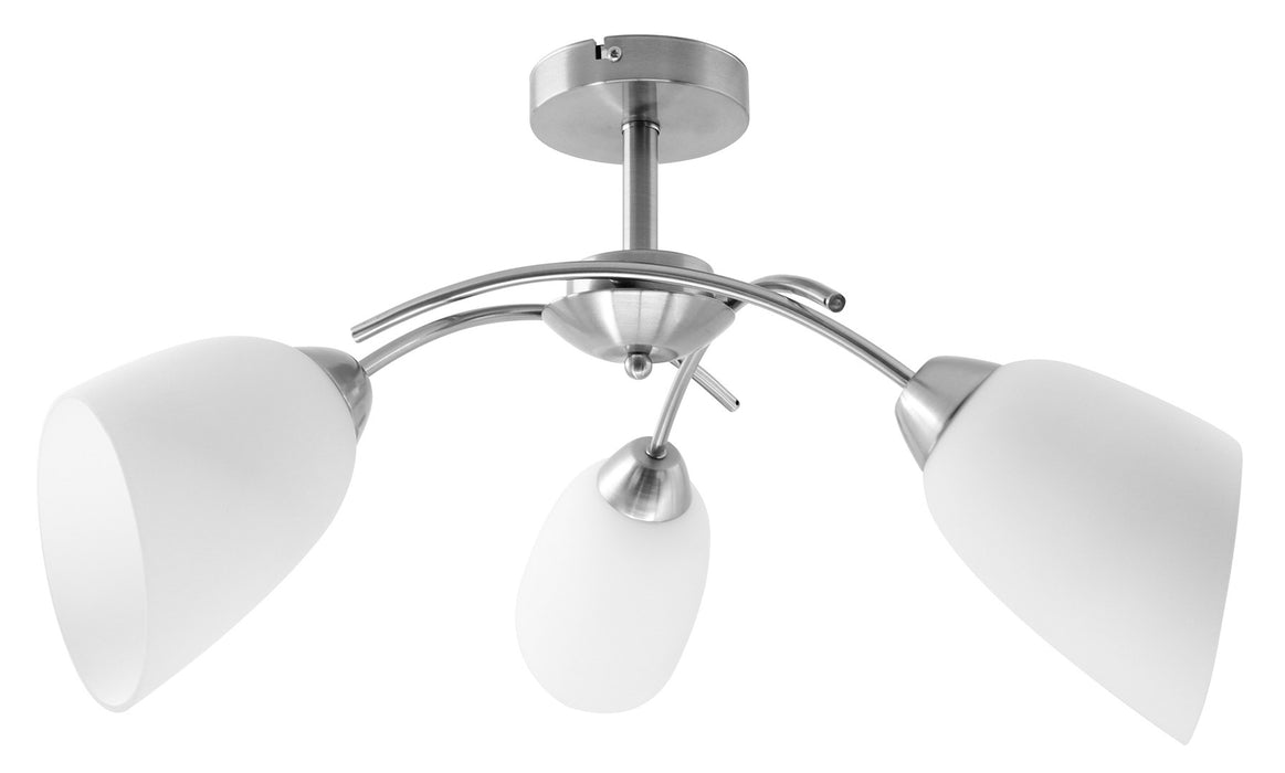 Activejet Classic chandelier pendant ceiling lamp NIKITA nickel triple 3xE27 for living room