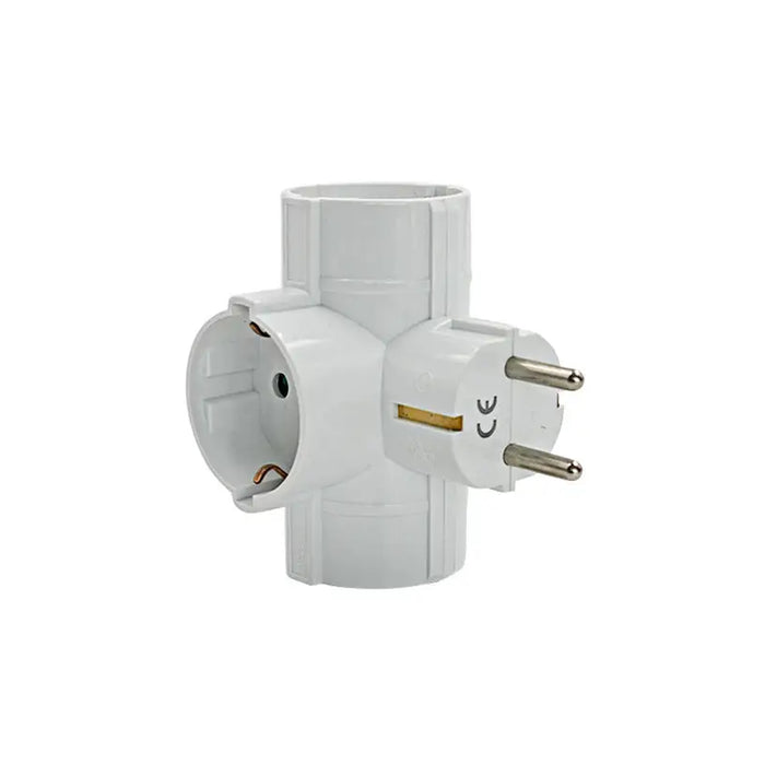 ADAPTER 3 SOCKETS T-SHAPED WITH CHILD PROTECTION WHITE VITO TRIPLO - Разклонители и