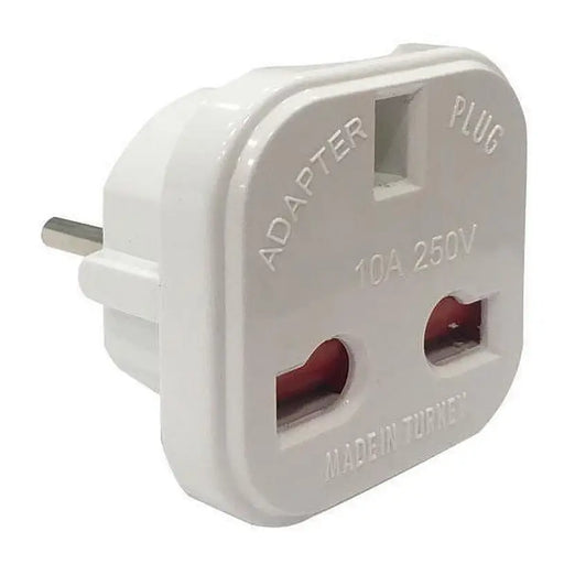 ADAPTER SHUKO TO UK WITH CHILD PROTECTION WHITE EUROLAMP - Разклонители и