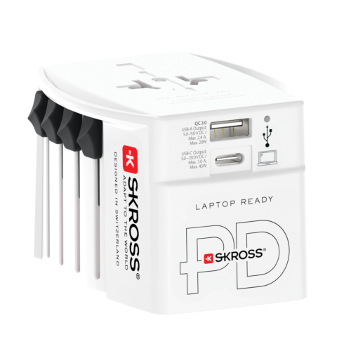 Adapter SKROSS AC45PD USB-A USB-C 1.302975 World White - Аксесоари за контакти<<<Продукти за дома<<<ValiAPI