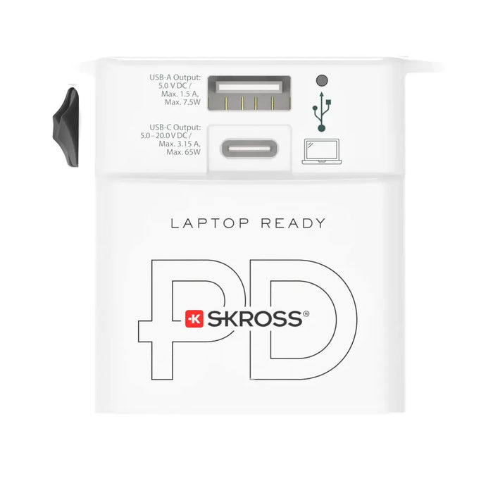 Adapter SKROSS AC65PD USB-A USB-C 1.302976 World White - Аксесоари за контакти<<<Продукти за дома<<<ValiAPI