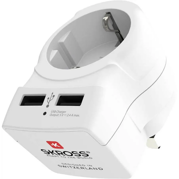 Adapter SKROSS Europe to UK 1500280 USB White - Аксесоари за контакти<<<Продукти за дома<<<ValiAPI