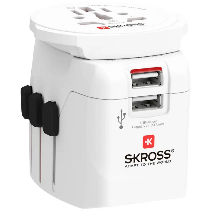 Адаптер SKROSS PRO Light 2 x USB-A World Бял - Аксесоари за контакти<<<Продукти за дома<<<ValiAPI