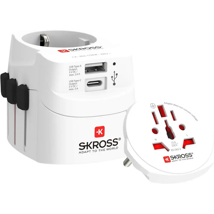 Адаптер SKROSS PRO Light USB 1.302472 World Бял - Аксесоари за контакти<<<Продукти за дома<<<ValiAPI