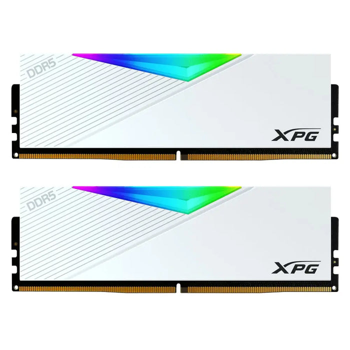 ADATA LANCER RGB 32GB (2x16GB) DDR5 7200 MHz U-DIMM White - Памети за настолни компютри<<<ADATA памети и
