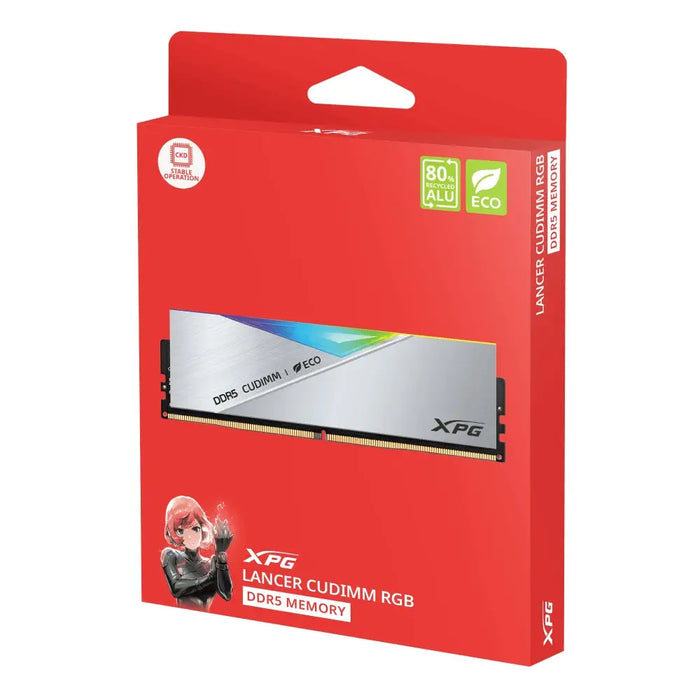 ADATA LANCER RGB 48GB (2x24GB) DDR5 8800 MHz CU-DIMM Silver - Памети за настолни компютри<<<ADATA памети и