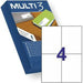 Adhesive labels MULTI 3 White Upright 500 Sheets 105 x 148 mm (4 Units) - Електроника Периферни и резервни