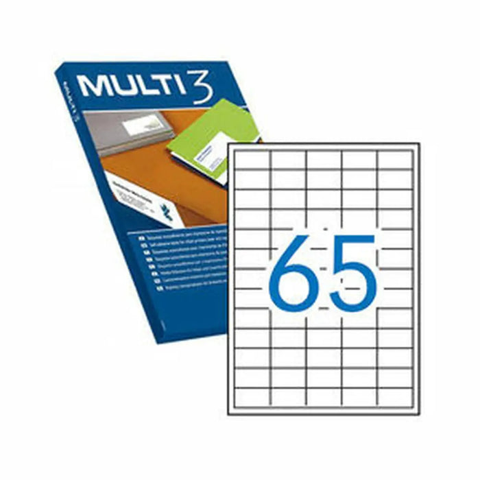 Adhesive labels MULTI 3 White Upright 500 Sheets 38 x 21,2 mm - Електроника Периферни и резервни части<<<Компютри|