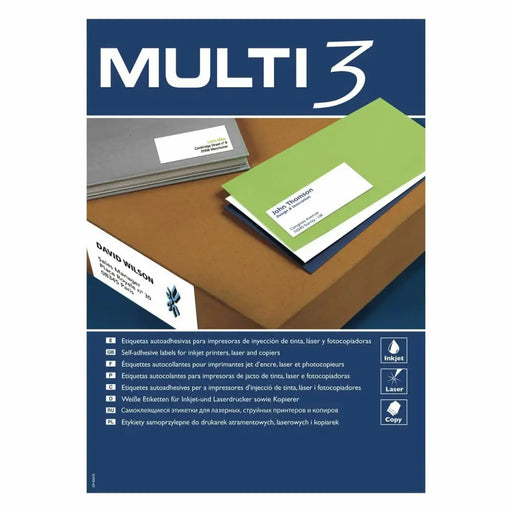 Adhesive labels MULTI 3 White Upright 500 Sheets 38 x 21,2 mm - Електроника Периферни и резервни части<<<Компютри|