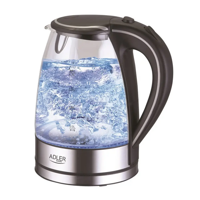 Adler AD 1225 electric kettle 1.7 L Black,Stainless steel,Transparent 2200 W - Electric kettlesAGD-CZE<<<Home Appliance