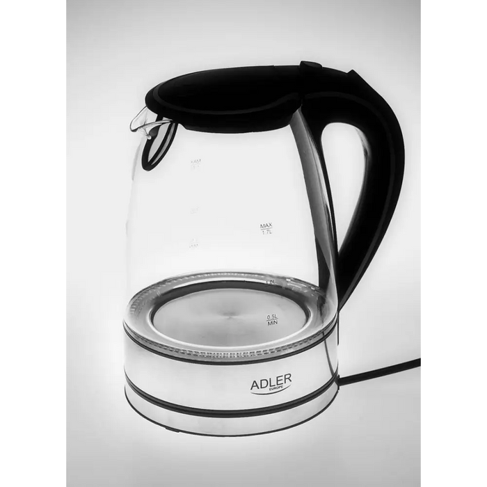 Adler AD 1225 electric kettle 1.7 L Black,Stainless steel,Transparent 2200 W - Electric kettlesAGD-CZE<<<Home Appliance