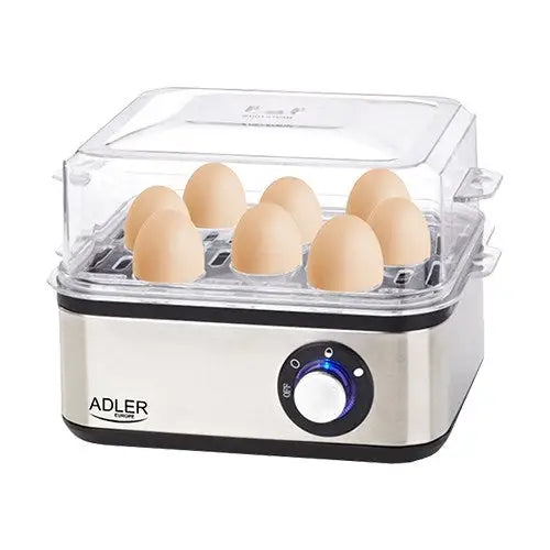 Adler AD 4486 egg cooker 8 egg(s) 800 W Black,Satin steel,Transparent - Egg boilersAGD-JAJ<<<Home Appliance